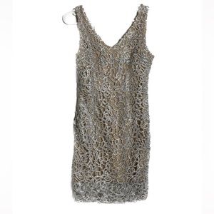 Nude sparkly body con dress size medium